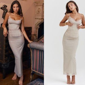 HOUSE OF CB 'Nalini' Sand Maxi Dress NWOT